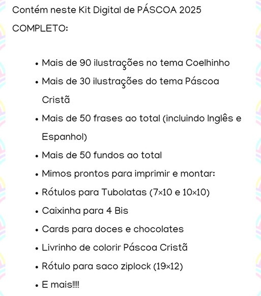 Kit Digital Páscoa 2025 Aquarela Cristã e Coelhinho Png pdf