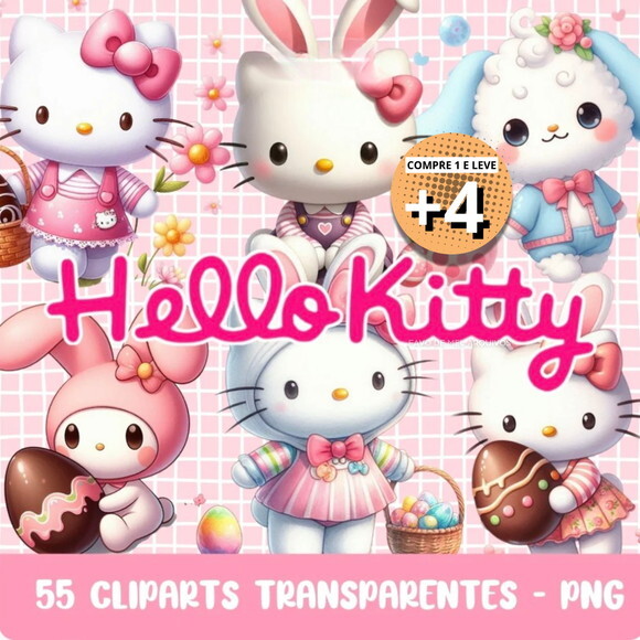 Kit Digital Páscoa Hello Kitty Png