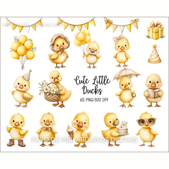 Kit Digital Patinho Amarelo Aquarela #5