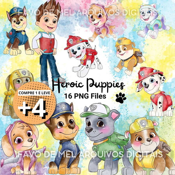 Kit Digital Patrulha Canina Aquarela