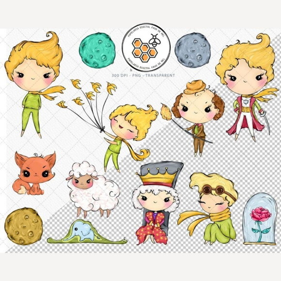 Kit Digital Pequeno Príncipe Aquarela - Little Prince