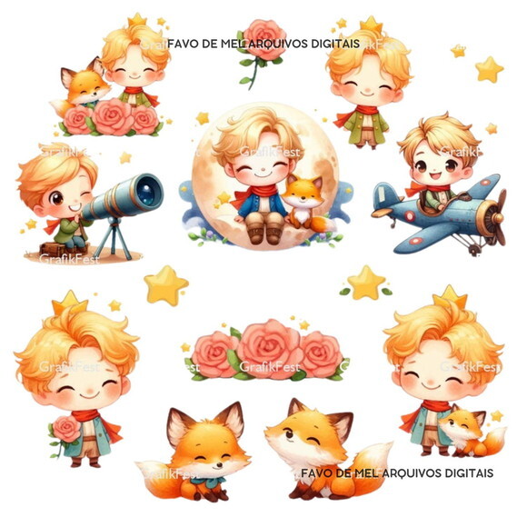 Kit Digital Pequeno Príncipe Aquarela #10