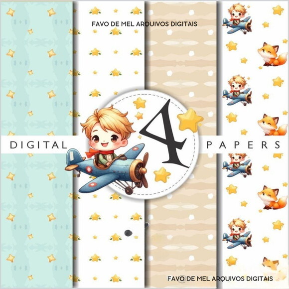 Kit Digital Pequeno Príncipe Aquarela #10