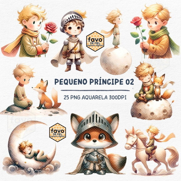 Kit Digital Pequeno Príncipe Aquarela Premium 02 (dcbynuk)