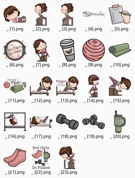 Kit Digital Pilates Cute Png