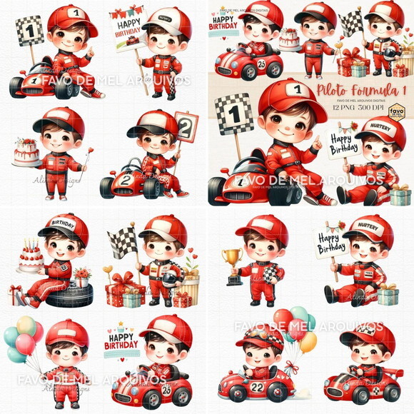 Kit Digital Piloto Fórmula 1 Aniversário Ferrari Png Premium