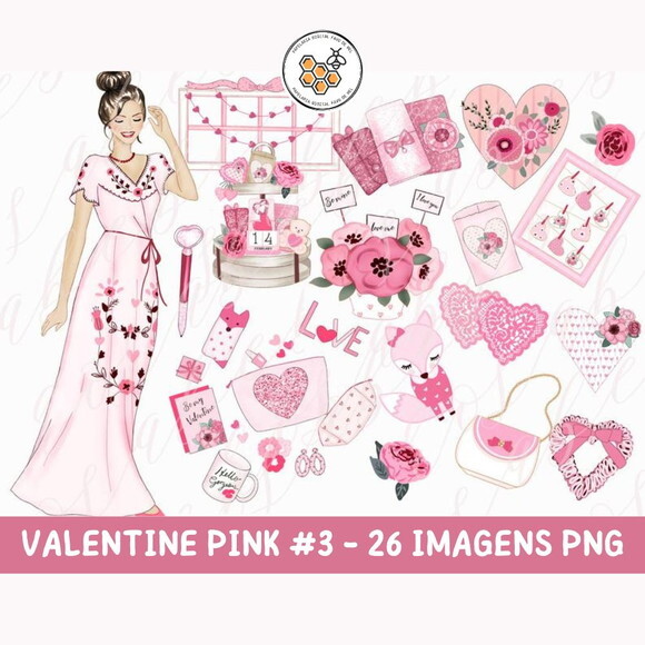 Kit Digital Pink Valentine Rosabebe