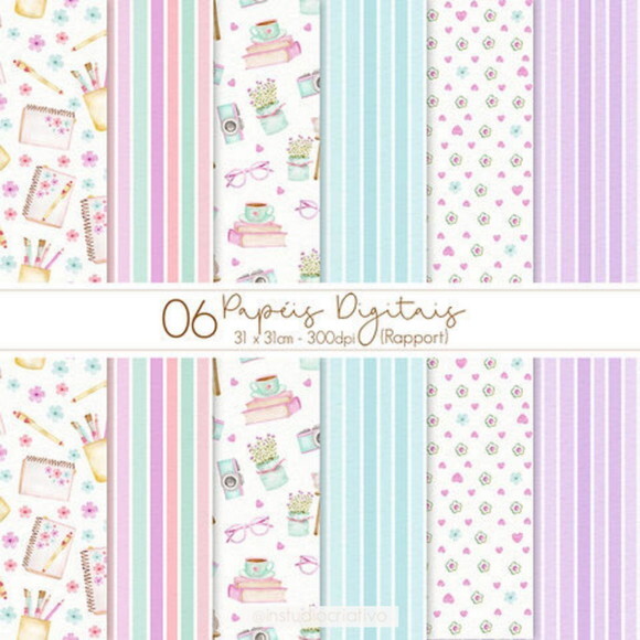 Kit Digital Planejamento - Planner Aquarela