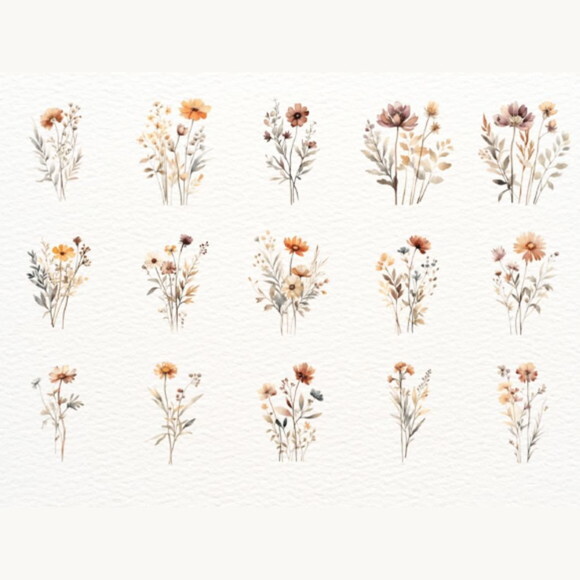 Kit Digital Png Floral Boho Aquarela 04 (nca)