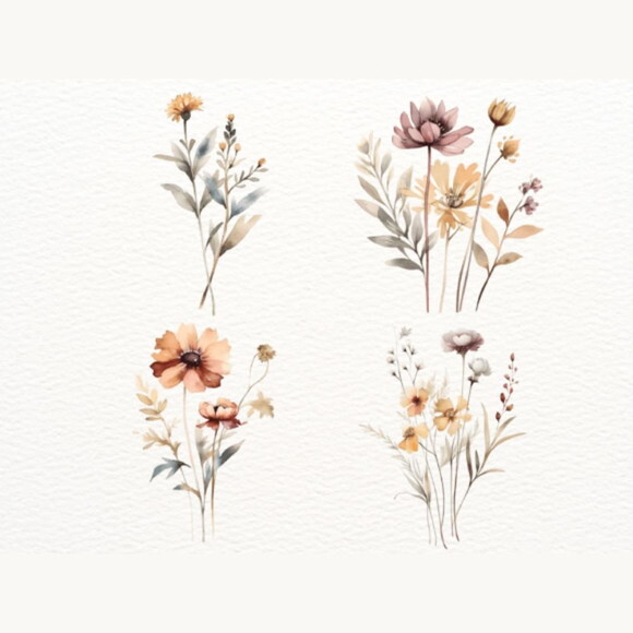 Kit Digital Png Floral Boho Aquarela 04 (nca)