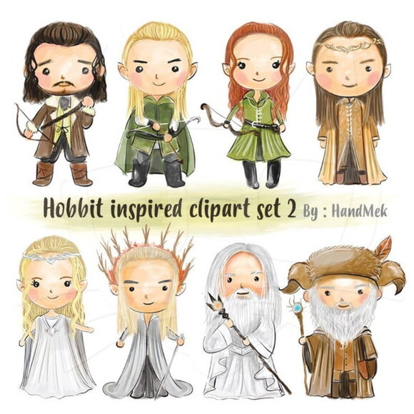 Kit Digital Png Hobbit Aquarela (pague 1 Leve +4)