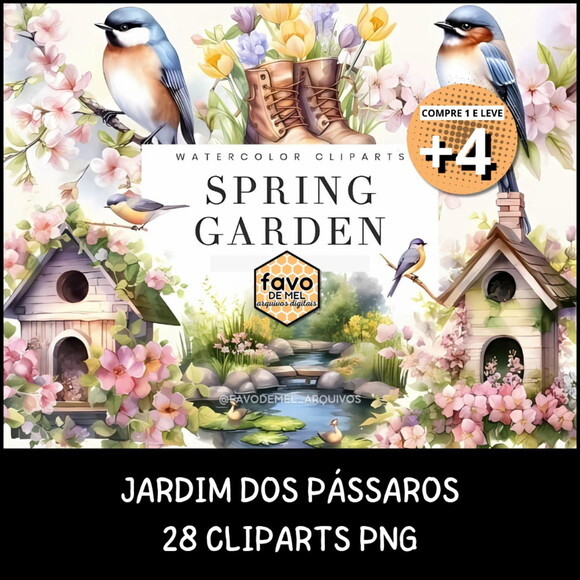 Kit Digital Png Jardim dos Pássaros (pague 1 Leve +4) _bd_