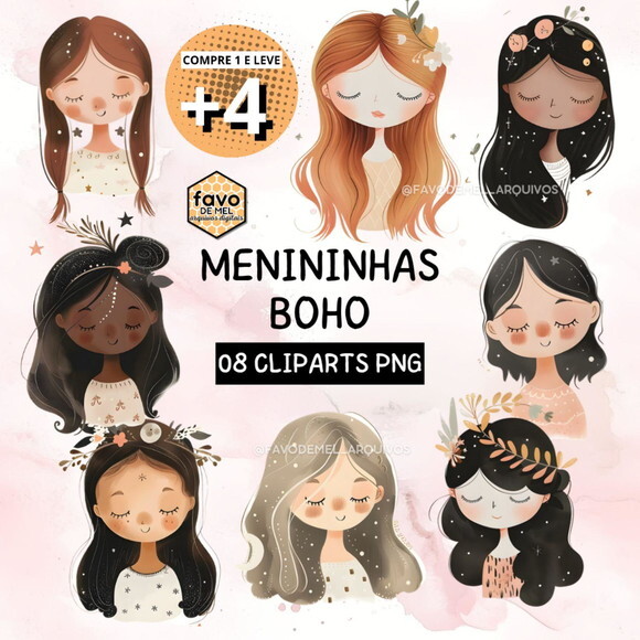 Kit Digital Png Menininhas Boho Aquarela