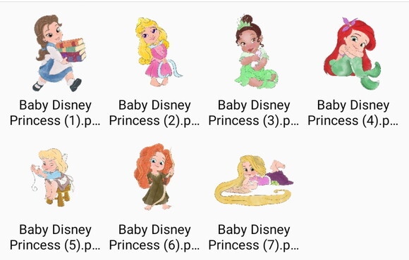 Kit Digital Png Princesas Disney Aquarela 02 -pague 1 Leve 5