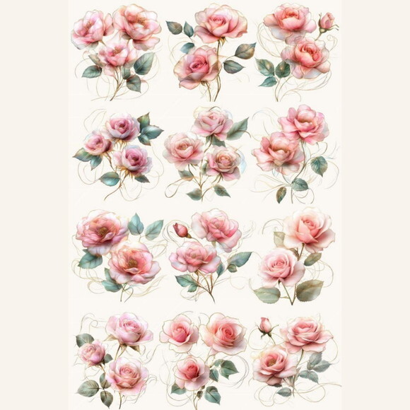 Kit Digital Png Rosas Delicadas Pink Aquarela (pg 1 Leve +4)