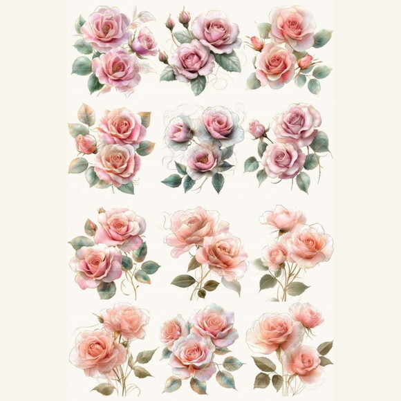 Kit Digital Png Rosas Delicadas Pink Aquarela (pg 1 Leve +4)