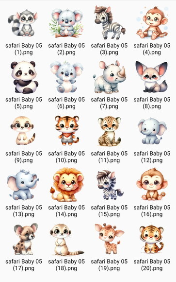 Kit Digital Png Safari Baby Aquarela 05 (pague 1 Leve +4)