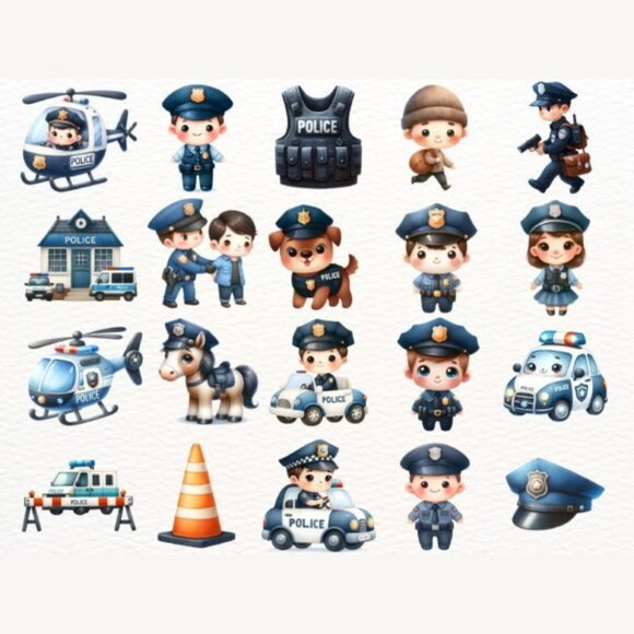 Kit Digital Policial Cute (nca)