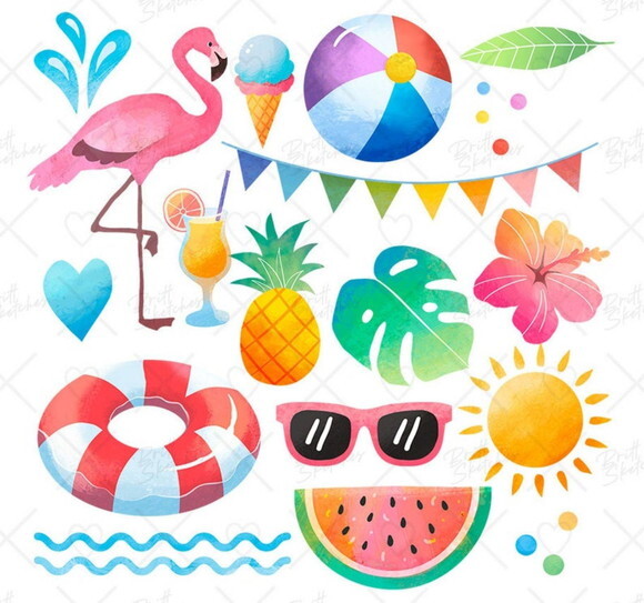 Kit Digital Pool Party | Verão Férias e Praia