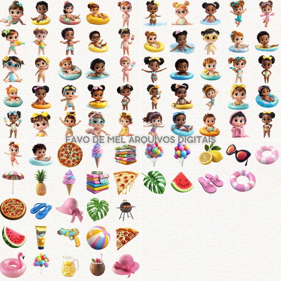 Kit Digital Pool Party 3d #09 Png Premium