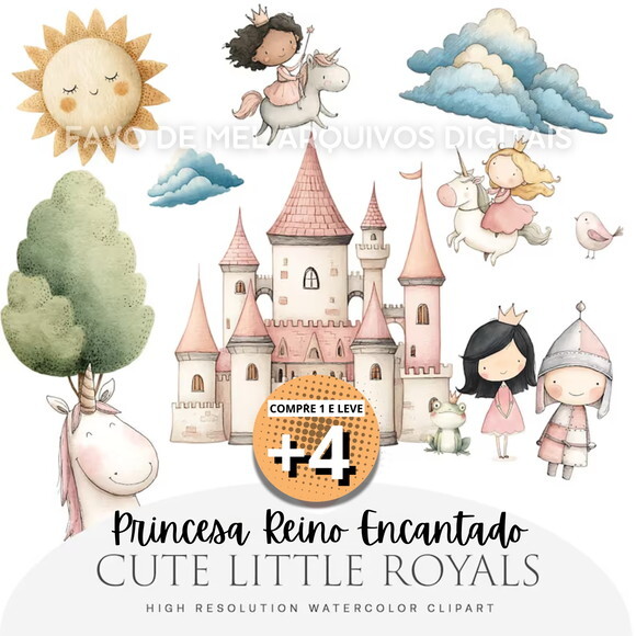 Kit Digital Princesa Aquarela - Reino Encantado #24