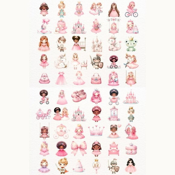 Kit Digital Princesa Cute Aquarela - Cute Princess (nca)
