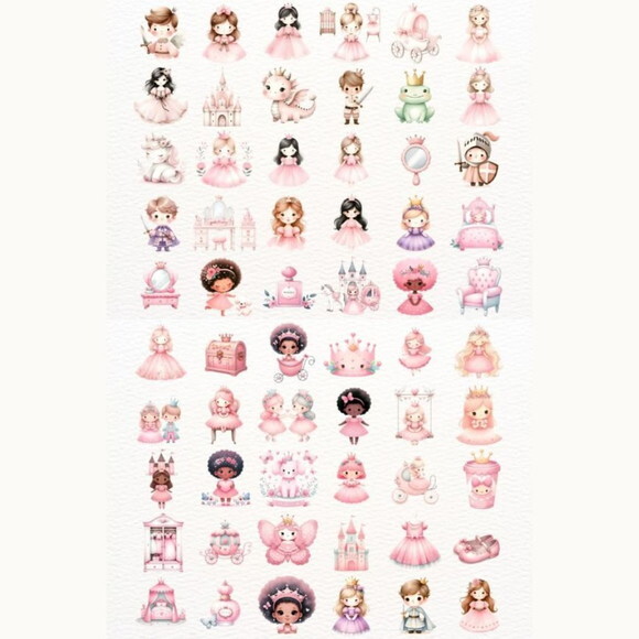 Kit Digital Princesa Cute Aquarela - Cute Princess (nca)