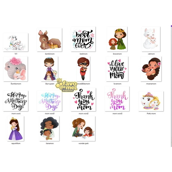 Kit Digital Princesas Dia das Mães Aquarela