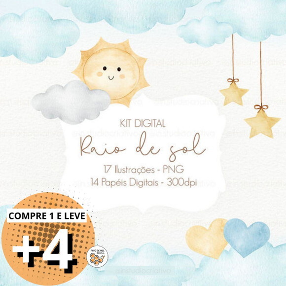 Kit Digital Raio de Sol Aquarela
