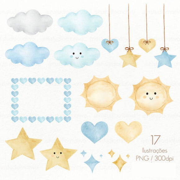 Kit Digital Raio de Sol Aquarela