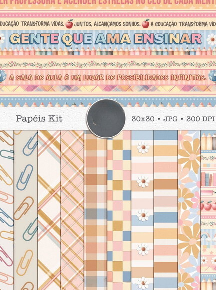 Kit Digital Querida Professora Dia dos Professores Aquarela