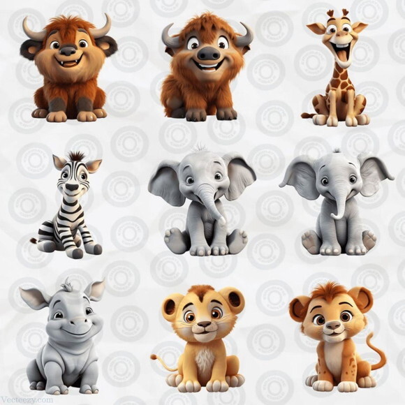 Kit Digital Safari 3d - Cute Safari Animals (cc)
