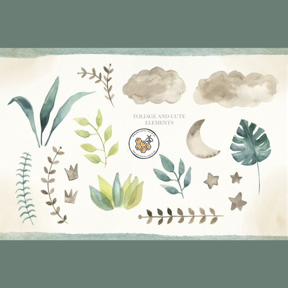 Kit Digital Safari Aquarela #sf03 - Safari Animals