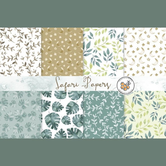 Kit Digital Safari Aquarela #sf03 - Safari Animals