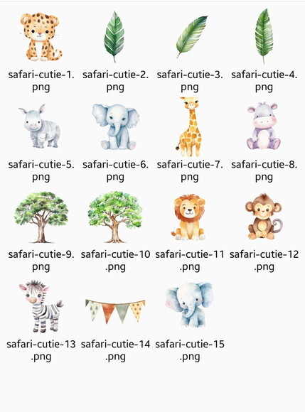 Kit Digital Safari Aquarela Png Premium (dd)
