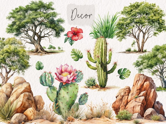 Kit Digital Safari Aquarela Premium - Safari Animals (kd)