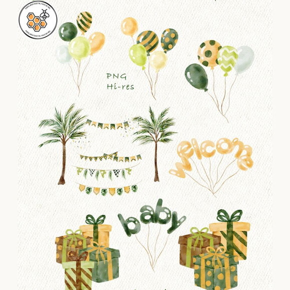 Kit Digital Safari Aquarela Premium - Jungle Party