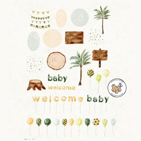 Kit Digital Safari Aquarela Premium - Jungle Party