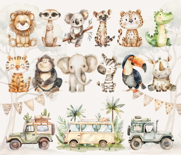 Kit Digital Safari Aventura Aquarela Premium (ccs)