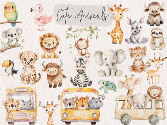 Kit Digital Safari Camping Aquarela - Expedition (kd)