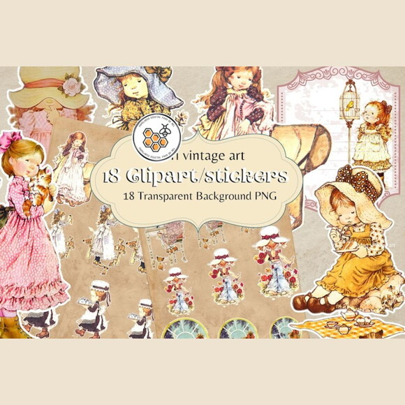 Kit Digital Sarah Key Vintage - Bonecas Sarah Kay