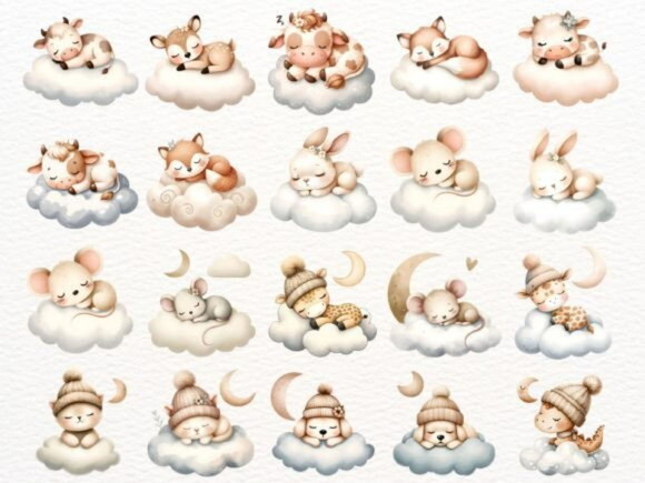 Kit Digital Sonhe Alto Neutro - Sleeping Animals Boho (nca)