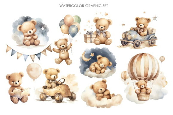 Kit Digital Sonhe Alto Neutro Premium - Baby Bear Boho