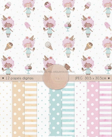 Kit Digital Sorveteria Aquarela Png (pague 1 Leve +4)