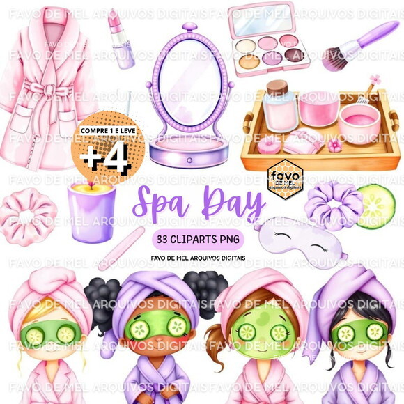 Kit Digital Spa Aquarela 02 (pague 1 Leve 5)