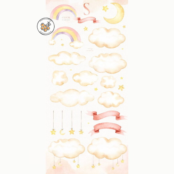 Kit Digital Sweet Dreams - Animais Dormindo Aquarela Premium