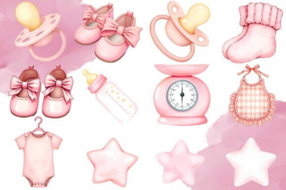 Kit Digital Ursinha Rosa Aquarela #13 (pague 1 Leve +4)
