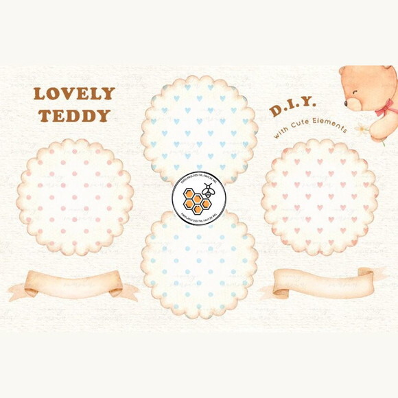 Kit Digital Ursinho Aquarela Premium - Lovely Teddy