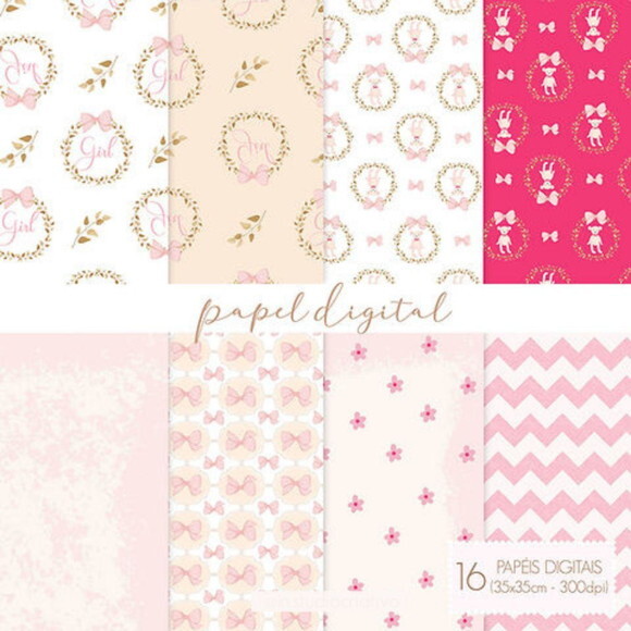 Kit Digital Ursinho Chá Revelação - Rosa e Verde Boy Or Girl