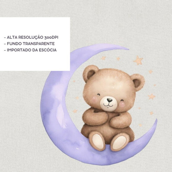 Kit Digital Ursinho Lilás Aquarela Premium - Adorable Purple